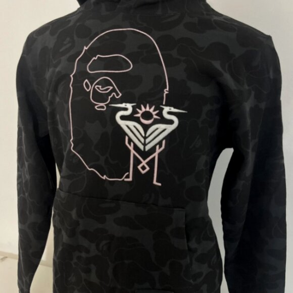 NWT: BAPE (BATHING APE®) X Inter Miami CF Camo Pullover Hoodie Black - Size M - Picture 10 of 10